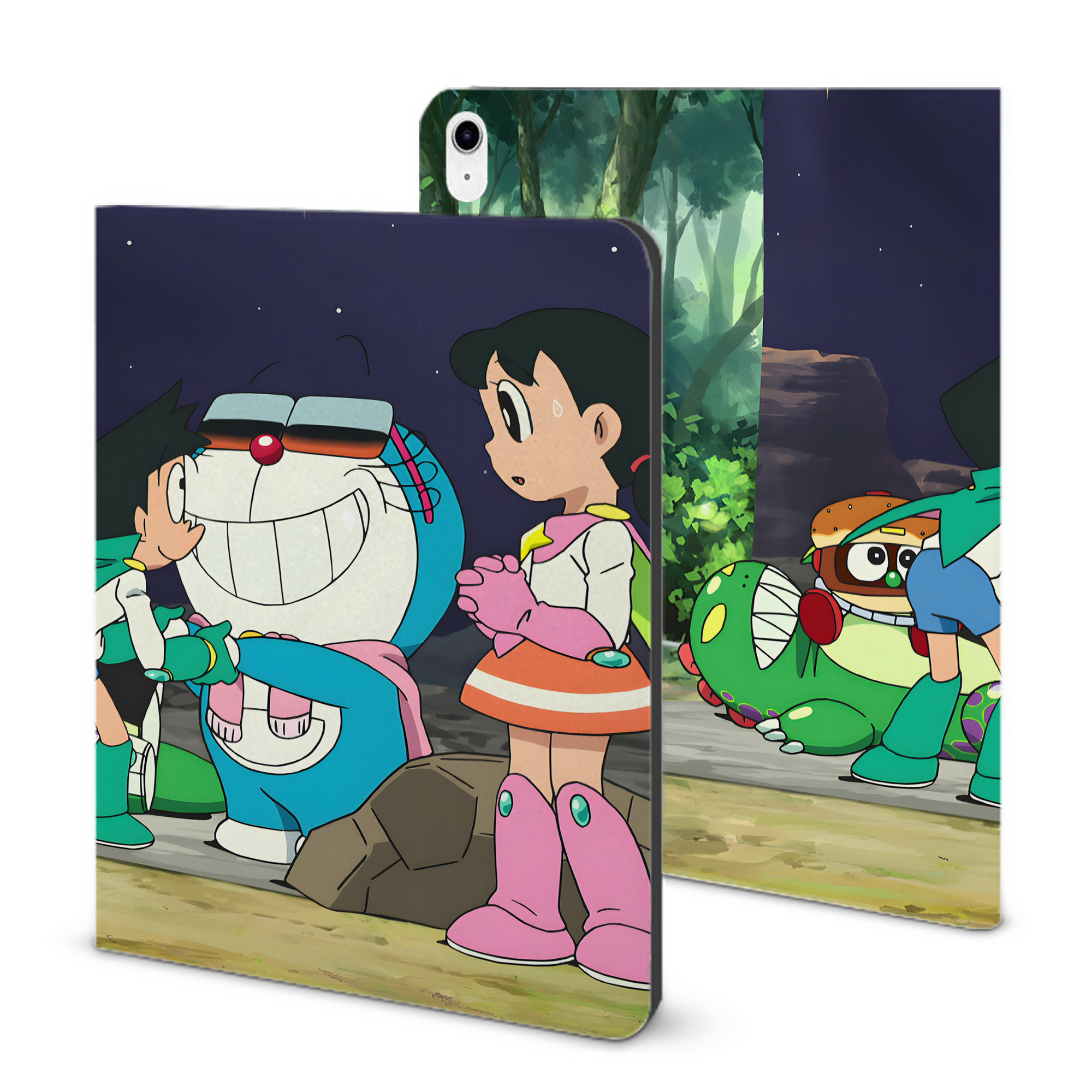 （画像用） ドラえもん Doraemon IPad ケース ブック型 PUレザー TPU 耐衝撃 軽量 薄型 ペン収納なし 全面保護 IPad 各モデル対応